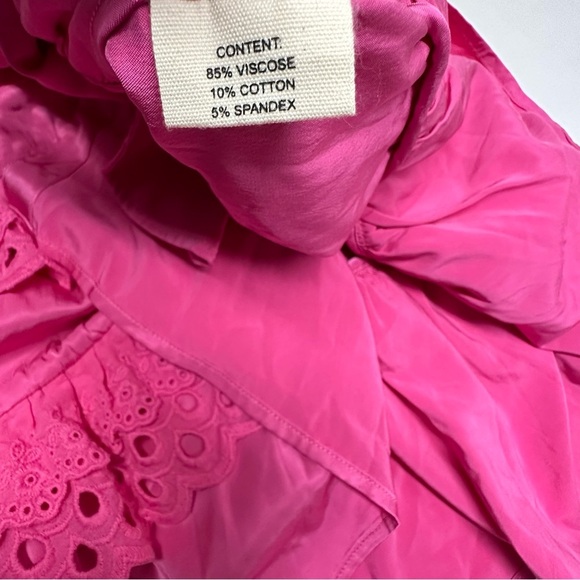 CeliaB Pink Ruffled Puff Sleeve satin Mini Dress nwt size Small - Picture 12 of 14